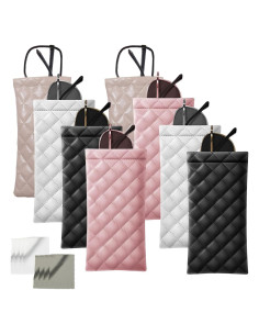 Paquete de 8 Fundas para Gafas de Sol - Cuero PU Elegante