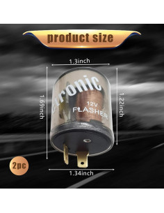Relé Flasher GKmow 2 Pines 20A 12V para Auto y Moto 2