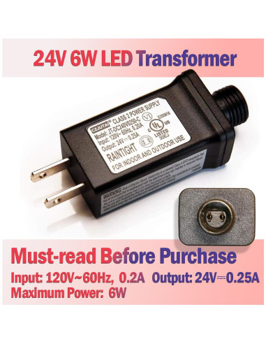 Adaptador de Luz LED 24V TYBEEU para Árbol de Navidad