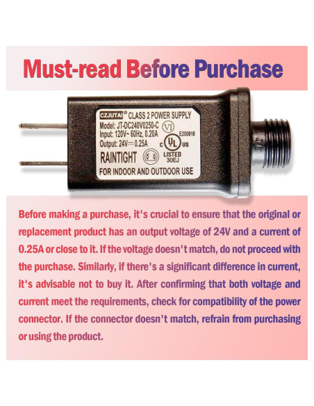 Adaptador de Luz LED 24V TYBEEU para Árbol de Navidad