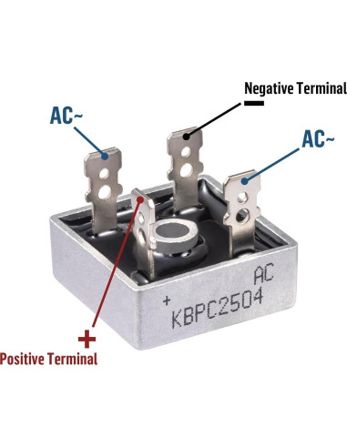Diodo Rectificador Puente ALLECIN KBPC2504 25A 400V - Paquete de 5