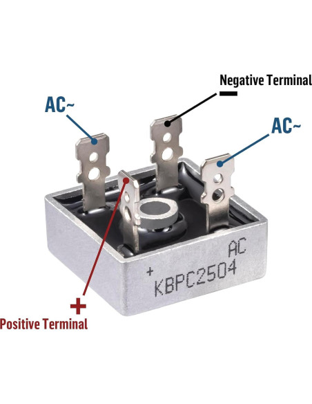 Diodo Rectificador Puente ALLECIN KBPC2504 25A 400V - Paquete de 5