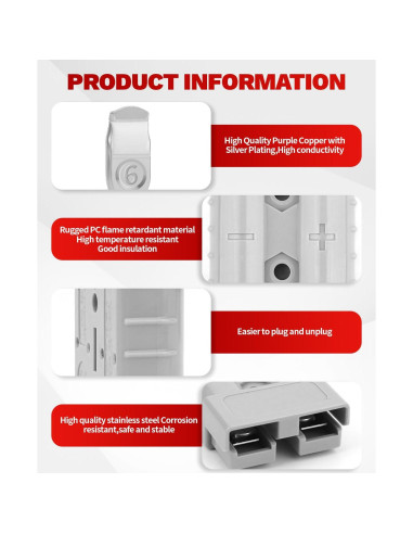Conector Rápido de Batería OXDFK 50A-600V 6PCS Cables de Salto