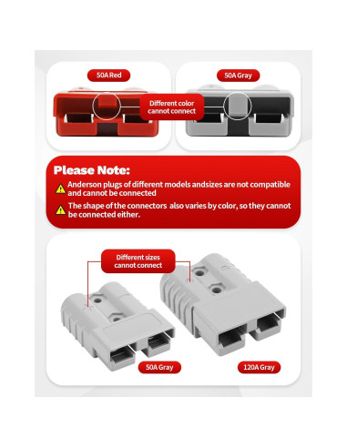 Conector Rápido de Batería OXDFK 50A-600V 6PCS Cables de Salto