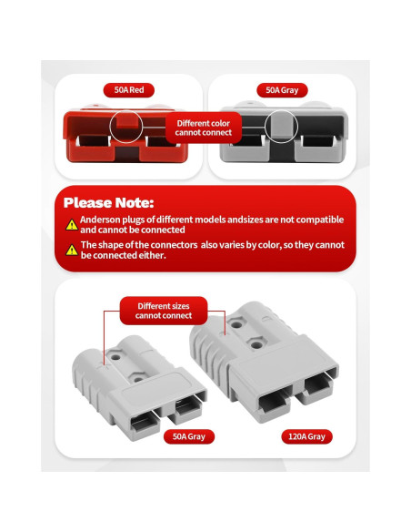 Conector Rápido de Batería OXDFK 50A-600V 6PCS Cables de Salto