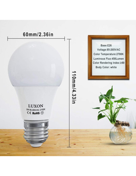 Bombilla LED LUXON 5W con Sensor de Movimiento E26 2700K