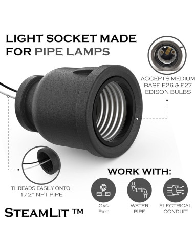 Kit de Lámpara de Tubo SteamLit con Cable de 2.44m