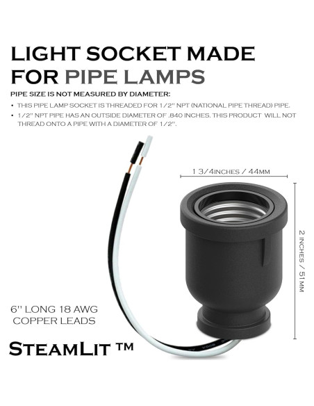 Kit de Lámpara de Tubo SteamLit con Cable de 2.44m