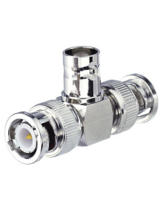 Adaptador Tee BNC Eightwood hembra a doble macho 3 vías