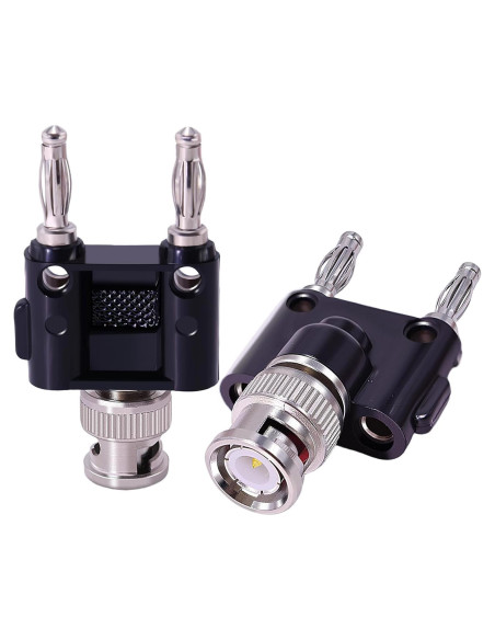 Adaptador Coaxial BNC Macho a Doble Macho Banana CNARIO 2Pcs
