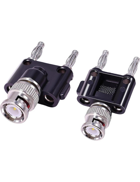 Adaptador Coaxial BNC Macho a Doble Macho Banana CNARIO 2Pcs