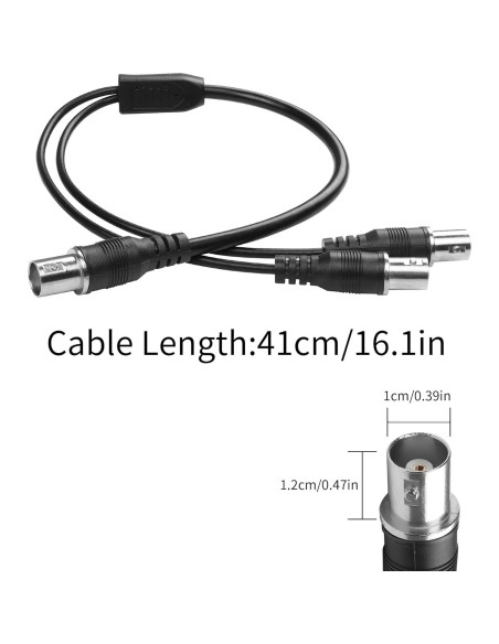 Cable Divisor BNC Macho a Doble BNC Macho YACSEJAO 40cm
