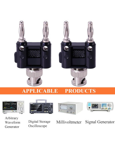 Adaptador Coaxial BNC Macho a Doble Macho Banana CNARIO 2Pcs