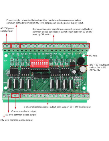 Convertidor de Nivel Lógico 8 Canales Jectse 5V-24V NPN/PNP
