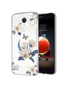 Funda Protectora Transparente TPU para LG Aristo 2/3 - Flor Blanca