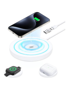 Base de Carga Inalámbrica 3 en 1 Haino 15W para iPhone, iWatch y AirPods