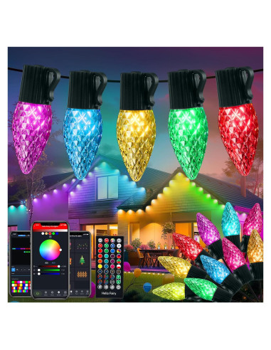 Luces LED de Navidad Minetom C9 150 RGB 30.18m Inteligentes