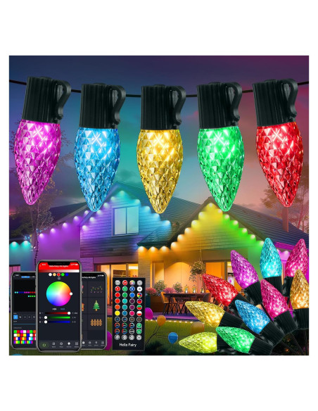 Luces LED de Navidad Minetom C9 150 RGB 30.18m Inteligentes