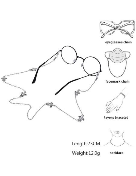 Cadena Lanyard KAI Top para Gafas y Mascarillas Plateada Cadena Lanyard KAI Top para Gafas y Mascarillas Plateada