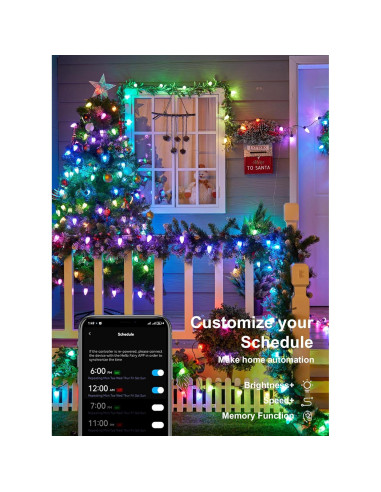 Luces LED de Navidad Minetom C9 150 RGB 30.18m Inteligentes