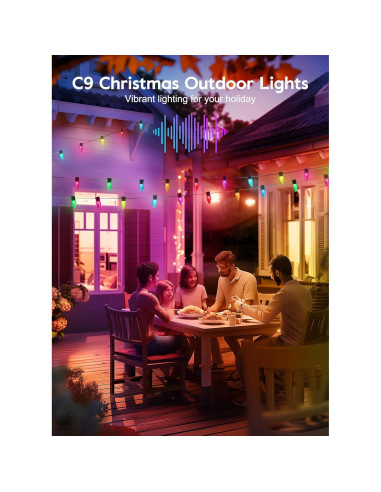 Luces LED de Navidad Minetom C9 150 RGB 30.18m Inteligentes