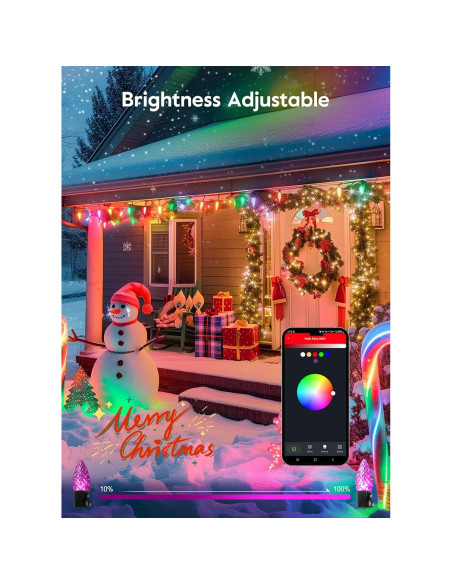 Luces LED de Navidad Minetom C9 150 RGB 30.18m Inteligentes