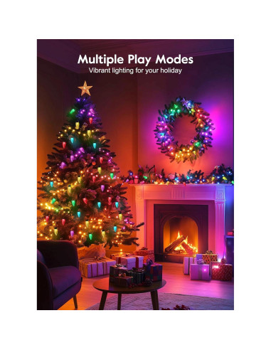 Luces LED de Navidad Minetom C9 150 RGB 30.18m Inteligentes