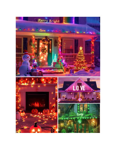 Luces LED de Navidad Minetom C9 150 RGB 30.18m Inteligentes