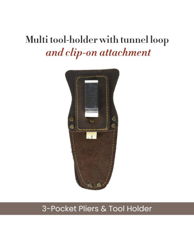Bolsa de Herramientas Style N Craft 3 Bolsillos Cuero Marrón