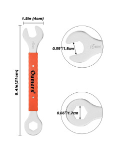 Juego de Herramientas para Eje de Bicicleta Oumers - 15mm, 16mm 2
