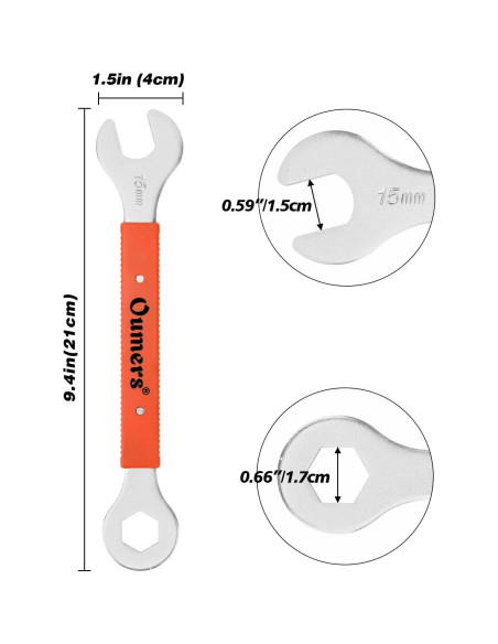Juego de Herramientas para Eje de Bicicleta Oumers - 15mm, 16mm