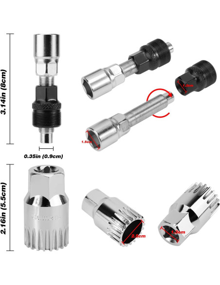 Juego de Herramientas para Eje de Bicicleta Oumers - 15mm, 16mm