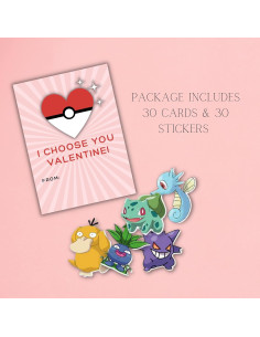 Paquete de San Valentín Lashicorn - 30 Tarjetas y Pegatinas 2