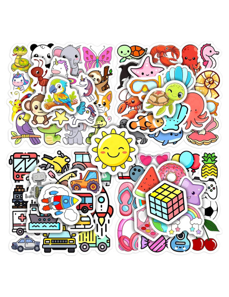 100 Stickers de Caricaturas Lindas Bolcguri - Impermeables