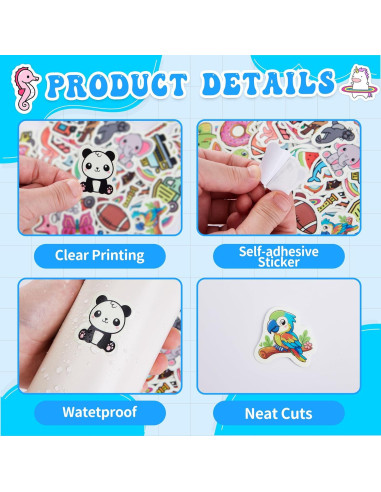 100 Stickers de Caricaturas Lindas Bolcguri - Impermeables