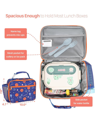 Bolsa de Almuerzo Aislada BrainyBees Baloncesto Azul 6L