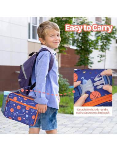 Bolsa de Almuerzo Aislada BrainyBees Baloncesto Azul 6L