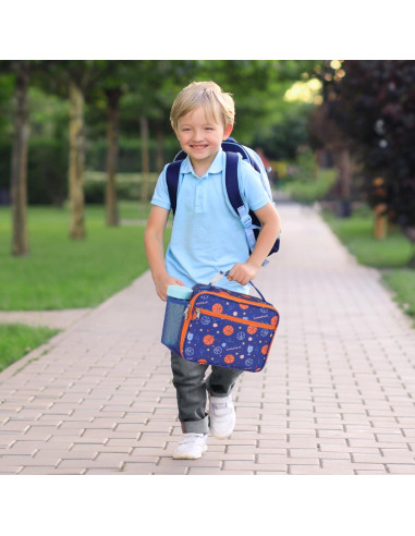Bolsa de Almuerzo Aislada BrainyBees Baloncesto Azul 6L