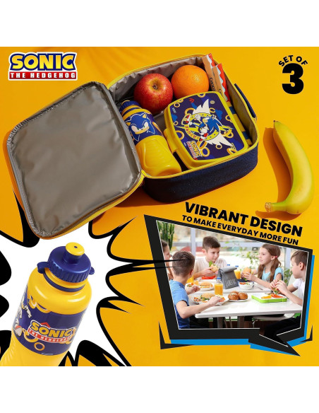 Set de Almuerzo Sonic The Hedgehog 3 Piezas Aislado 430ml