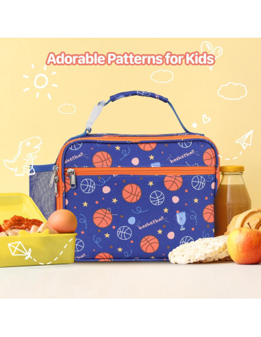 Bolsa de Almuerzo Aislada BrainyBees Baloncesto Azul 6L