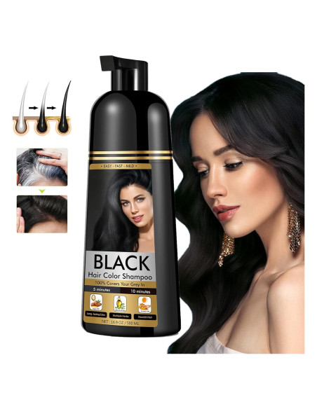 Champú para Teñir Cabello Negro YOURTONE 500ml - Cubre Canas