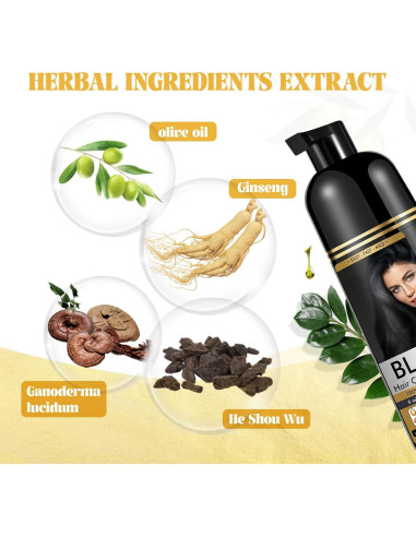 Champú para Teñir Cabello Negro YOURTONE 500ml - Cubre Canas