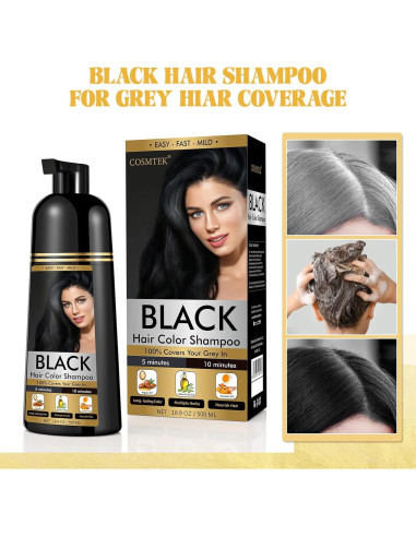 Champú para Teñir Cabello Negro YOURTONE 500ml - Cubre Canas