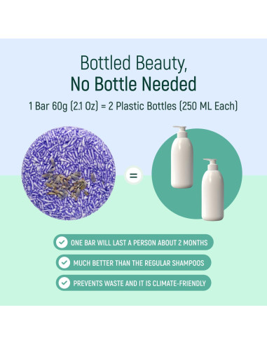 Barra de Champú Natural Lavanda BAMBOEARTH - 12 Unidades