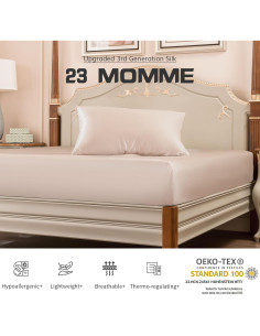 Juego de Sábanas de Seda PROMEED 100% Morera King Champán 2