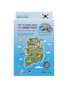 Paquete de 12 Máscaras Faciales Farmstay - Hidratantes y Nutritivas