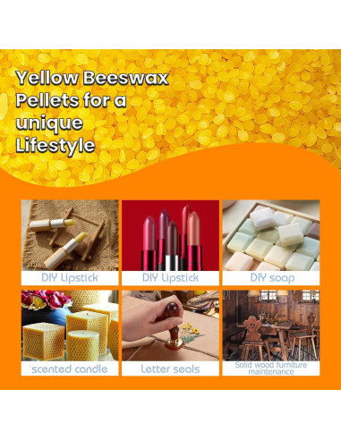 Gránulos de Cera de Abeja Amarilla WuNa 2.25 kg Grado Alimenticio