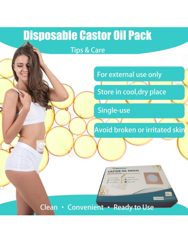 120 Parches Desechables de Aceite de Ricino GOOPRAD 8x8cm