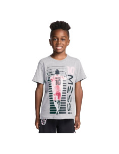 Camiseta de Manga Corta Messi para Niños - Gris Melange, Talla 10-12