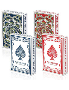 Cartas de Jugar Impermeables Metsyth Jumbo 2 Paquetes 2